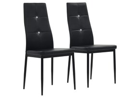 vidaXL Eetkamerstoelen 2 st kunstleer zwart