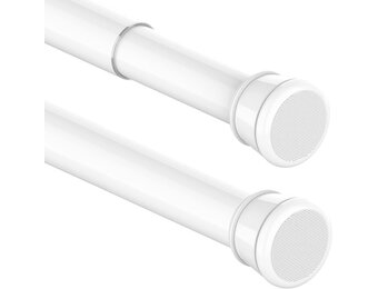 Douchegordijnstang, 1 stuk, zonder boren, telescoopstang, kledingstang, gordijnroede, klembaar, voor kasten, ramen, kledingkast, 83-190 cm, wit (diameter 25 mm)