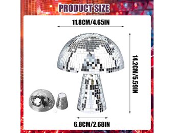 Byffoer Mirror Mushroom Disco Ball Mushroom Disco Ball Ornament Decoration Disco Ball Mushroom Silver Disco Ball Disco Ball Disco Ball Disco Mirror Glitter Ball for Home Decoration