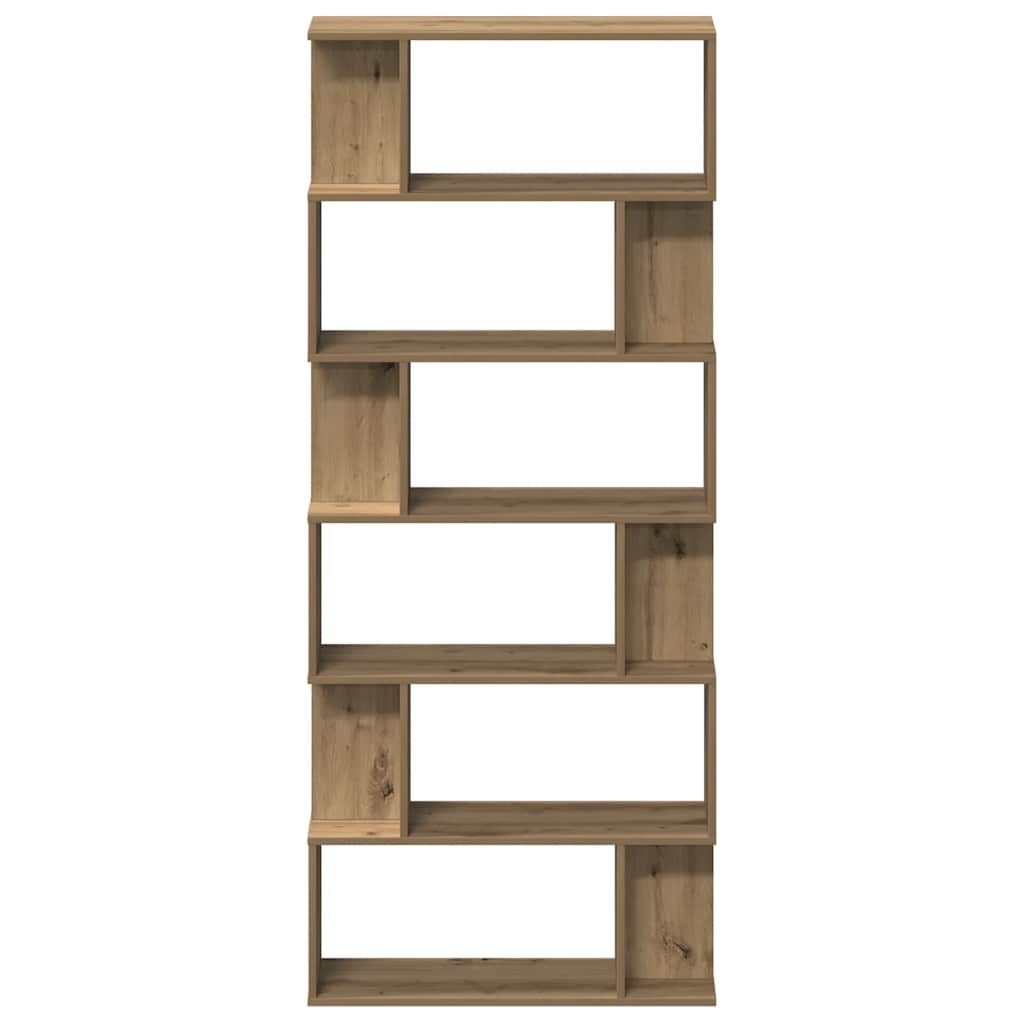 vidaXL Boekenkast 80x24x192 cm bewerkt hout artisanaal eikenkleur