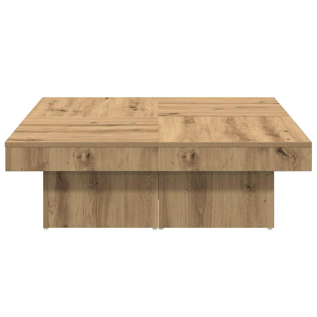 vidaXL Salontafel 90x90x28cm Bewerkt Hout Artisanaal Eiken - 30% Korting!
