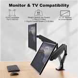 PUTORSEN Ergonomic Double Monitor Desk Bracket, Premium Aluminium, Tilt, Swivel and Adjustable in Height, Suitable for 17"-35" Monitors, VESA 75x75 & 100x100mm, up to 15kg per arm