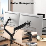 PUTORSEN Ergonomic Double Monitor Desk Bracket, Premium Aluminium, Tilt, Swivel and Adjustable in Height, Suitable for 17"-35" Monitors, VESA 75x75 & 100x100mm, up to 15kg per arm