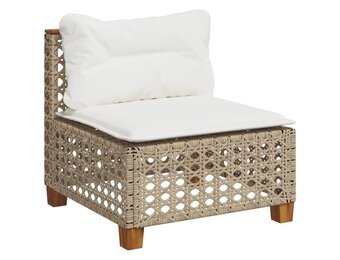 vidaXL Tuinbank Poly Rattan Beige met Kussens - 64% Korting!