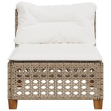 vidaXL Tuinbank Poly Rattan Beige met Kussens - 64% Korting!