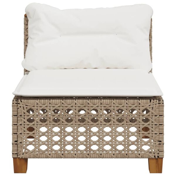 vidaXL Tuinbank Poly Rattan Beige met Kussens - 64% Korting!