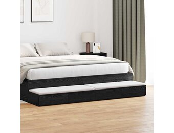 vidaXL Bedlades Zwart Eiken - 55% Korting