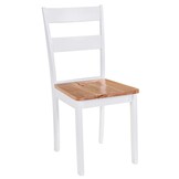 vidaXL Eetkamerstoelen 2 st. Massief Rubberwood Wit - 60% Korting
