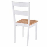 vidaXL Eetkamerstoelen 2 st. Massief Rubberwood Wit - 60% Korting