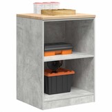 vidaXL Garagekast Massief Grenenhout - 60x51x85 cm - Betongrijs - Nu met 35% Korting!