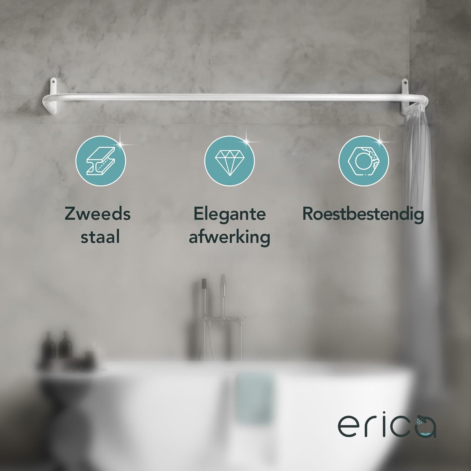 Erica U-Douchestang (Wit) - 30% Korting!