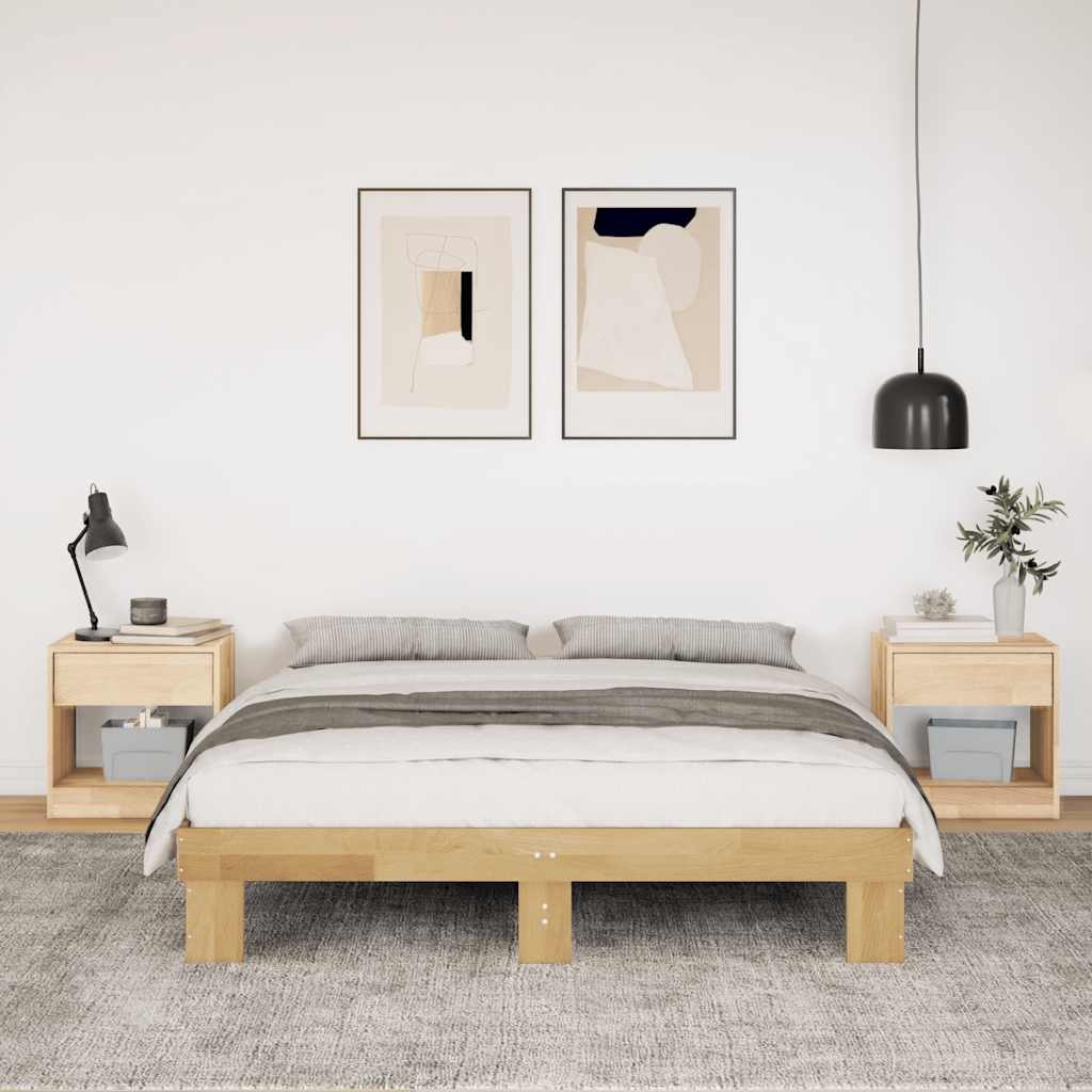 vidaXL Bedframe 140x200 cm Massief Eikenhout - 30% Korting!
