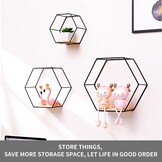 Set van 3 Zwarte Hexagon Wandrekken - 30% Korting!