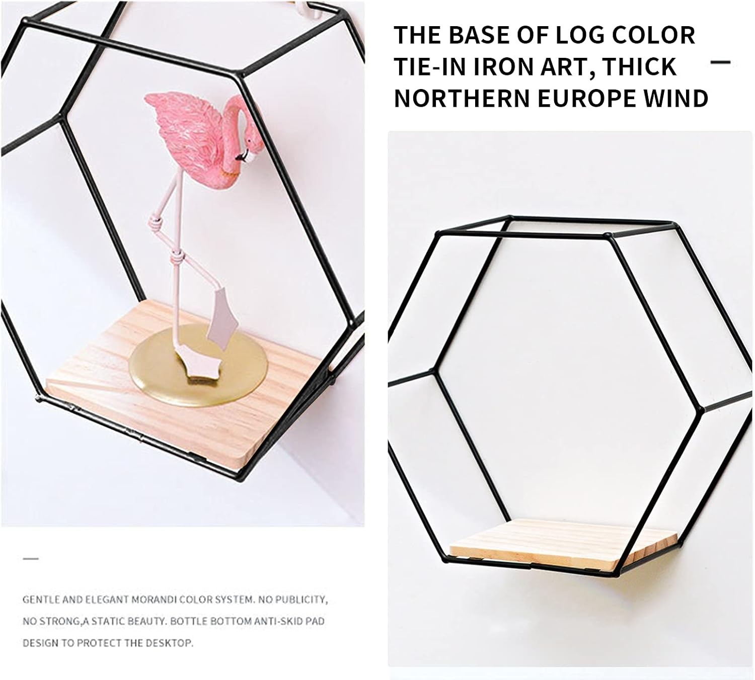 Set van 3 Zwarte Hexagon Wandrekken - 30% Korting!