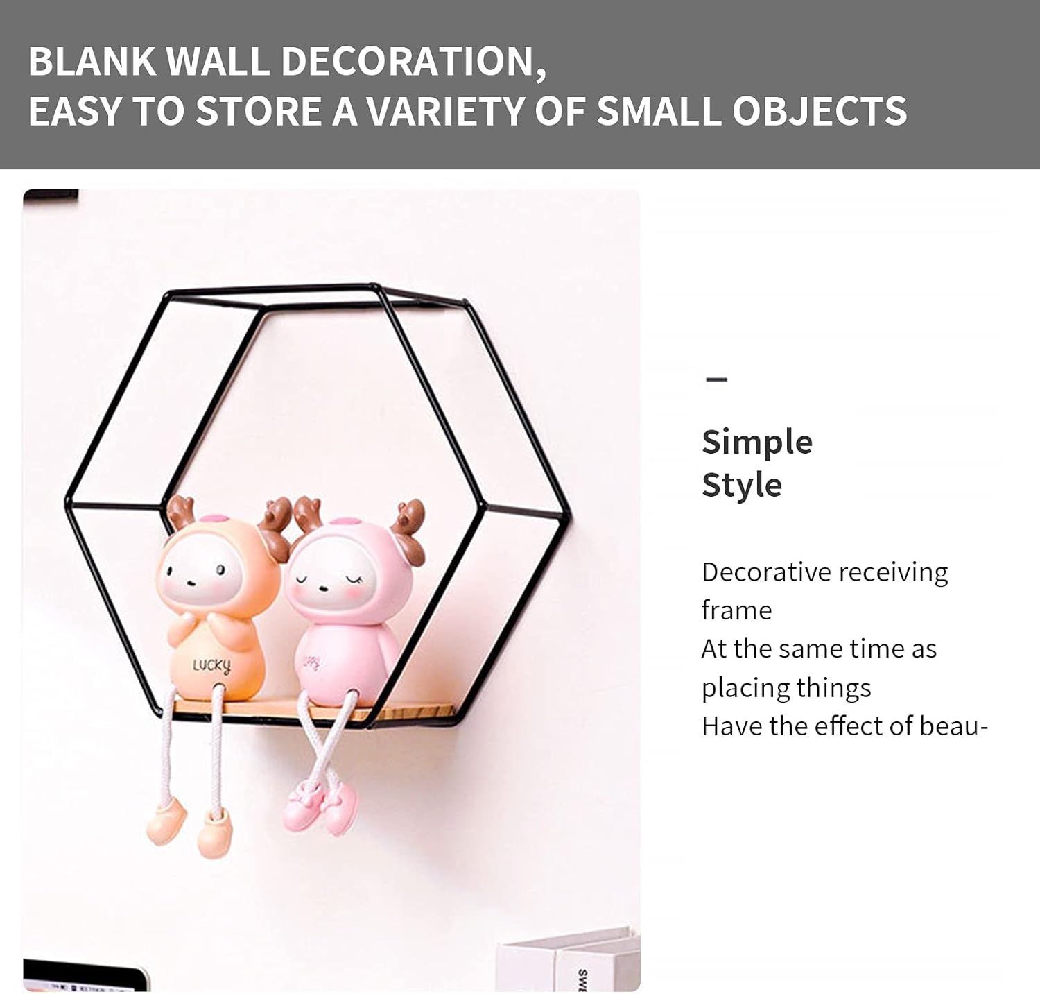 Set van 3 Zwarte Hexagon Wandrekken - 30% Korting!