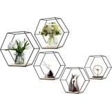 Set van 3 Zwarte Hexagon Wandrekken - 30% Korting!