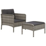 vidaXL Loungeset Poly Rattan Grijs (37% Korting)