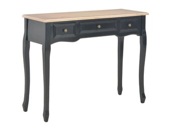 vidaXL Bijzettafeltje met 3 lades - Zwart | 60% Korting!