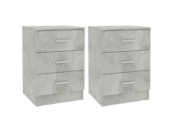 VidaXL Nachtkastjes (2 st) Betongrijs - 35% Korting!