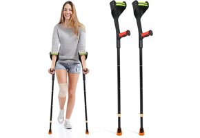 Krukken voor volwassenen, verstelbaar, rood - 30% korting