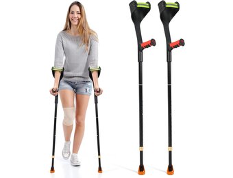 Krukken voor volwassenen, verstelbaar, rood - 30% korting