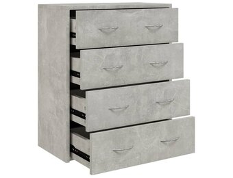 vidaXL Dressoir 4 Lades - Betongrijs - Nu 30% Korting!