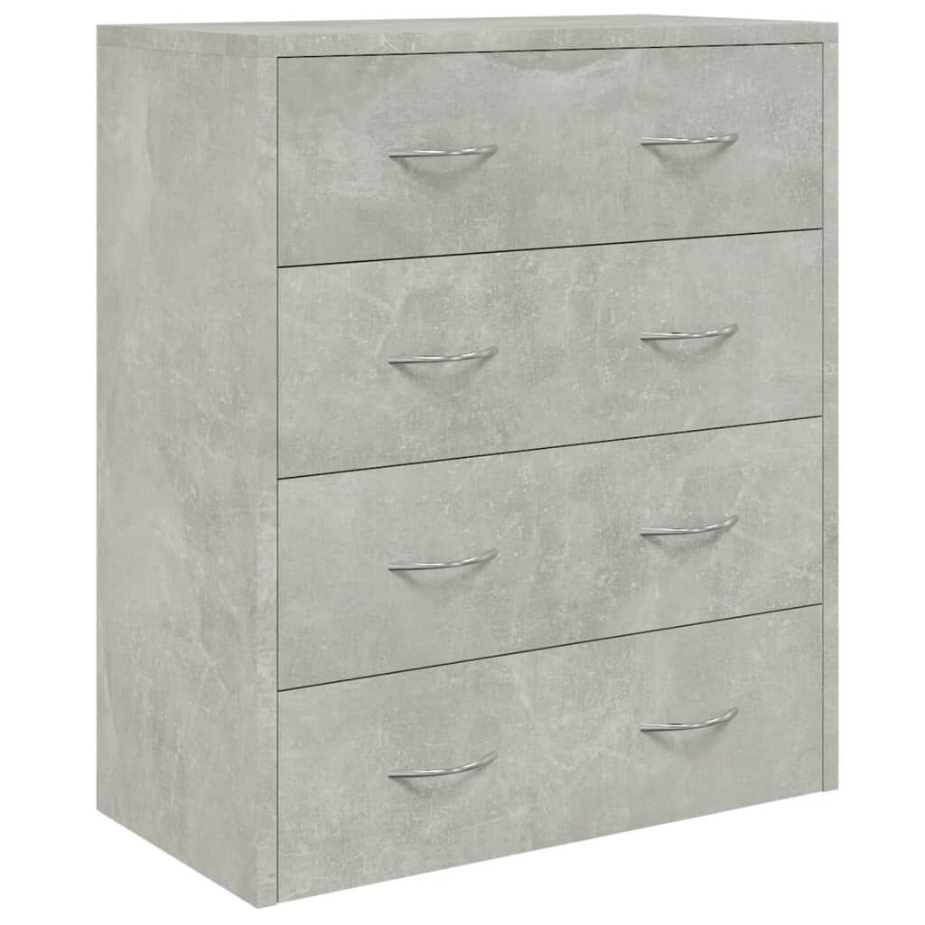 vidaXL Dressoir 4 Lades - Betongrijs - Nu 30% Korting!