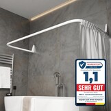 Erica U-Vorm Douchestang (70x165x70cm) - Wit - 30% Korting