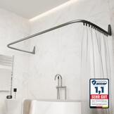 Erica U-Vorm Douchestang (70x165x70cm) - Wit - 30% Korting