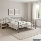 vidaXL Bedframe Metaal Grijs 140x200 cm - Nu met 55% Korting!
