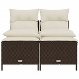 vidaXL Loungeset Poly Rattan Bruin - 37% Korting