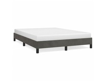 vidaXL Bedframe 140x200cm Donkergrijs Fluweel - 60% Korting