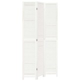 vidaXL Kamerscherm met 3 panelen massief paulowniahout wit