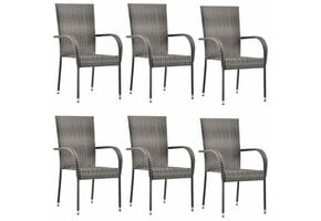 vidaXL Tuinstoelen Stapelbaar 4x Poly Rattan Grijs - 41% Korting!