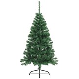 vidaXL Kunstkerstboom met standaard half 150 cm PVC groen