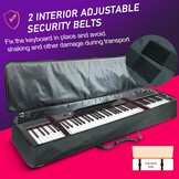 Ruibo 88 Key Keyboard Gigbag Case for Electric Piano with 10MM Cotton Padded, Waterproof 600D Oxford Gig Bag 137.2 x 33 x 17cm, Red, classic