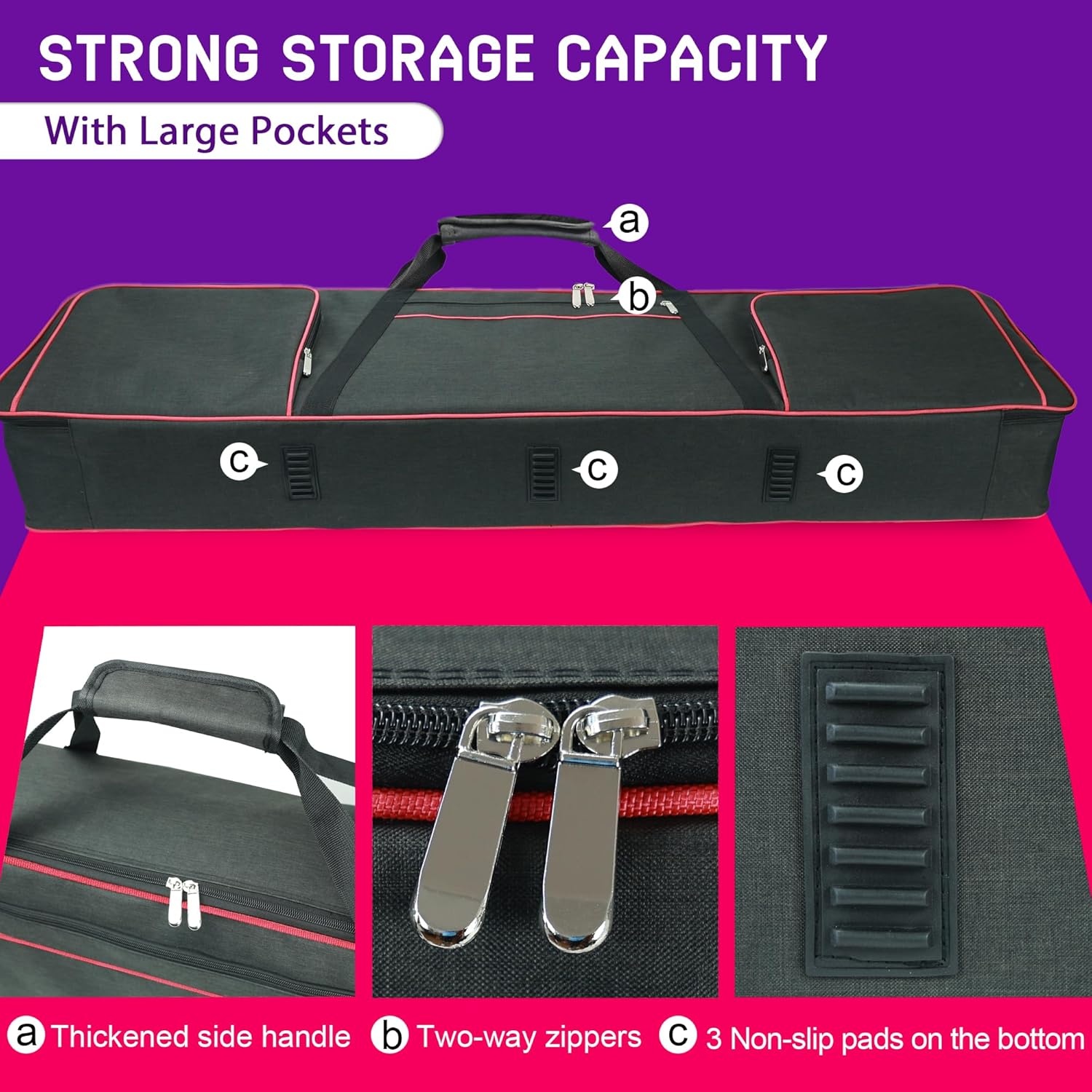 Ruibo 88 Key Keyboard Gigbag Case for Electric Piano with 10MM Cotton Padded, Waterproof 600D Oxford Gig Bag 137.2 x 33 x 17cm, Red, classic