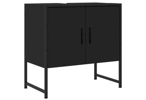 vidaXL Wastafelkast 60x33x60 cm bewerkt hout zwart