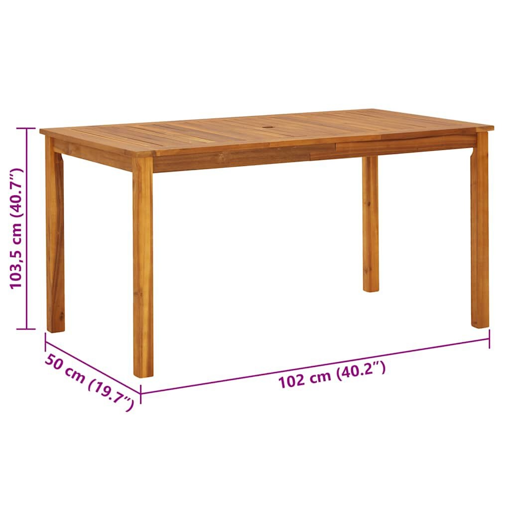 vidaXL Tuintafel 140x80x74 cm massief acaciahout
