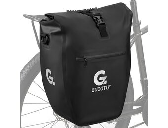 Set van 2 fietstas, bagagedrager, 48 liter, van zeildoek, achter, bagagedragertas met reflectoren, met draaggreep en schouderriem (2, 32 liter)