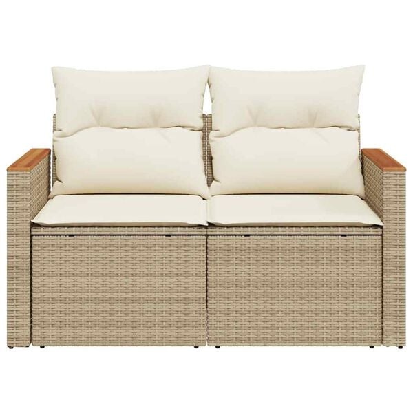 vidaXL Tuinbank 2-zits Poly Rattan Beige - 37% Korting!