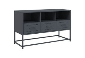 vidaXL Tv-meubel 100,5x39x60,5 cm staal antracietkleurig