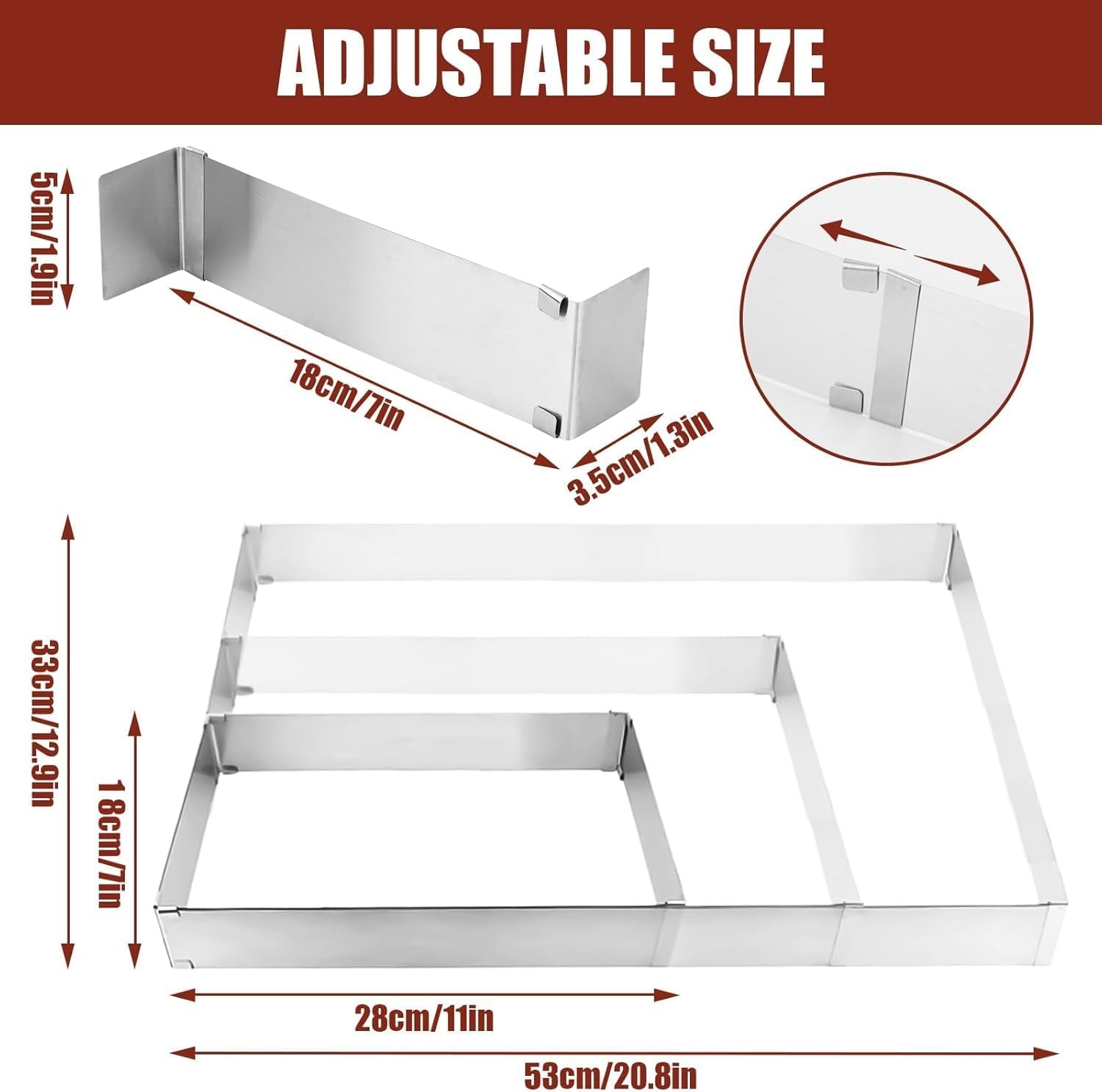 Verstelbaar RVS Bakframe - Rechthoekig - 60% Korting