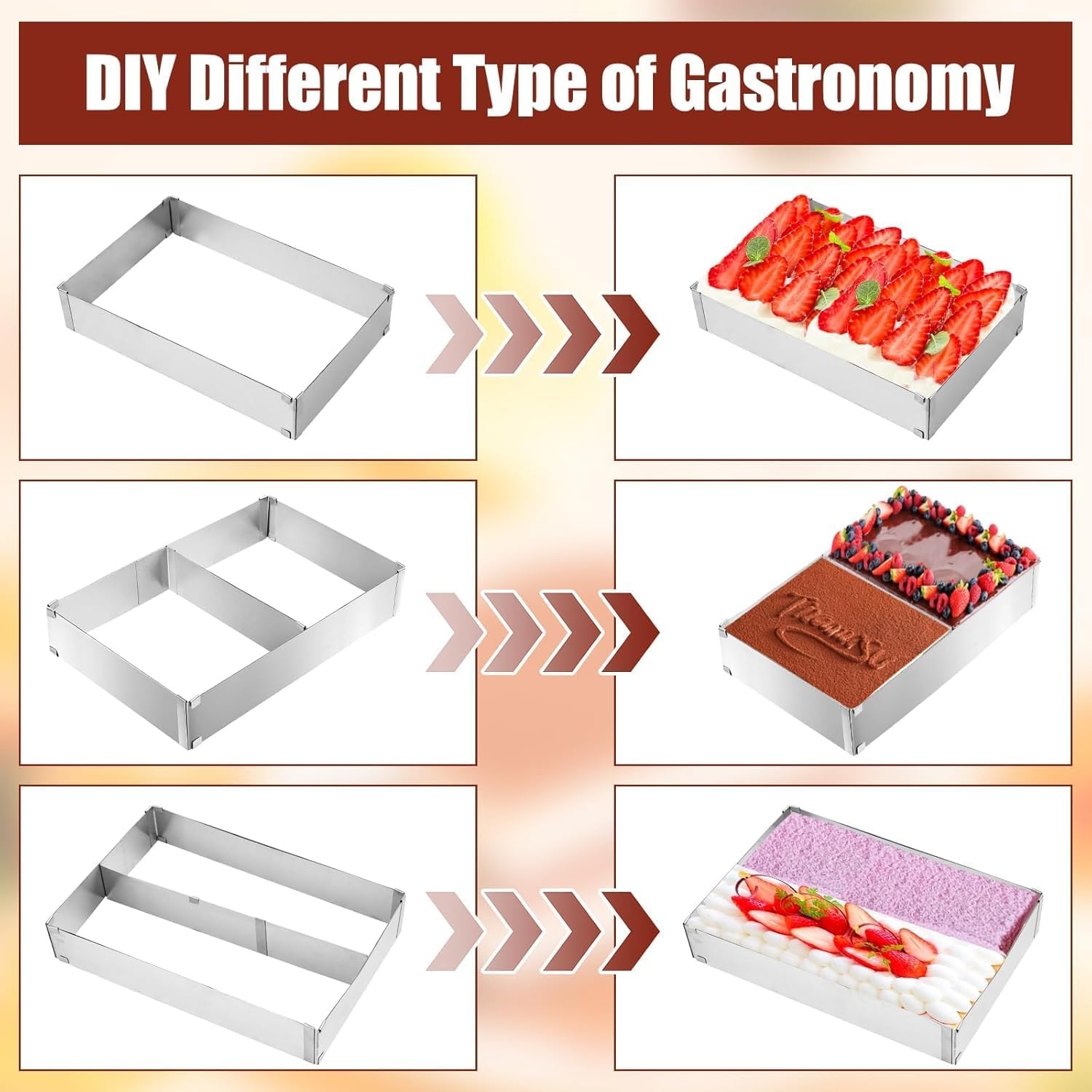 Verstelbaar RVS Bakframe - Rechthoekig - 60% Korting