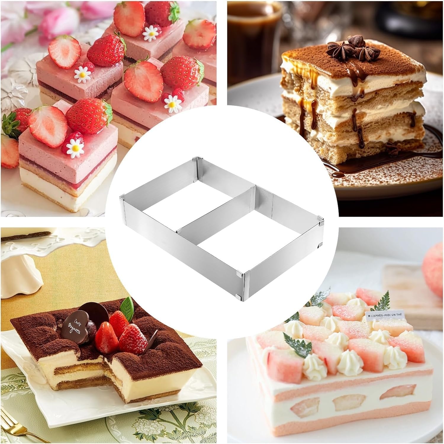 Verstelbaar RVS Bakframe - Rechthoekig - 60% Korting