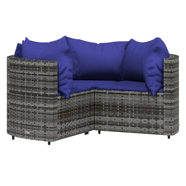vidaXL Loungeset 4-delig Poly Rattan Grijs - 37% Korting