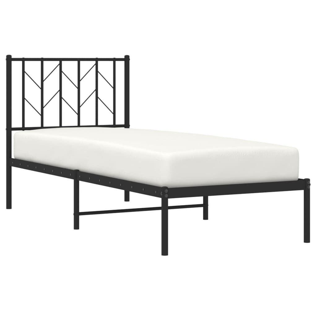 vidaXL Bedframe Metaal Zwart 75x190 cm - 35% Korting!