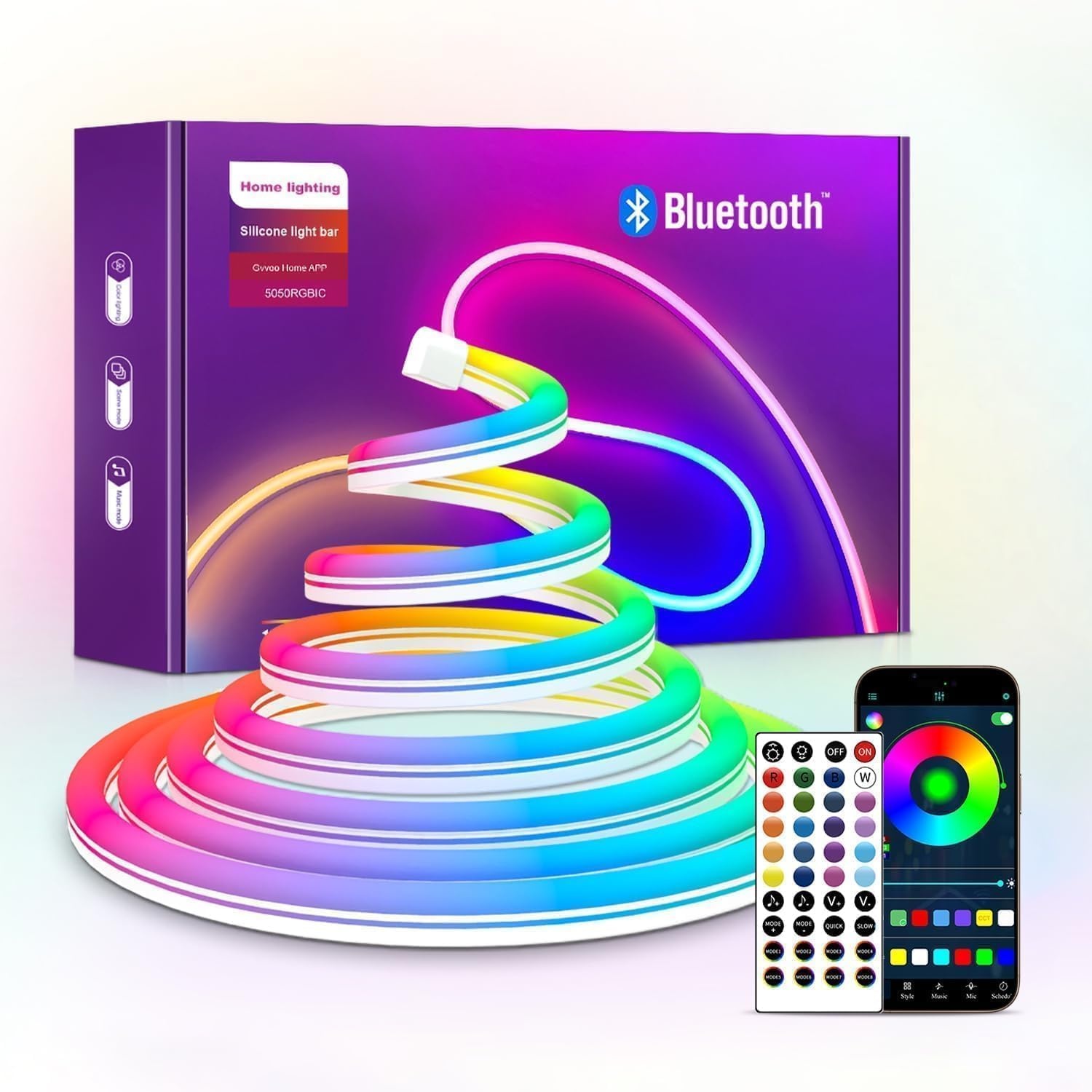 Neon LED Strip 15m: App-bediening, Muzieksynchronisatie & Alexa - 30% Korting!