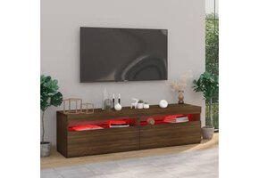 vidaXL Tv-meubelen met LED-verlichting 2 st 75x35x40 cm bruineiken