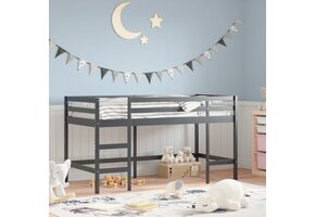 vidaXL Kinderhoogslaper Grenenhout Zwart - 60% Korting